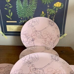 Set Melamine Tree Design Plates Mid Century Retro